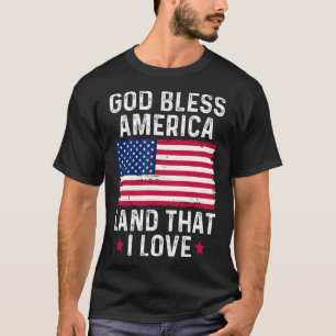 T-shirt Dieu bénisse l'Amérique Terre que j'aime Vintage P