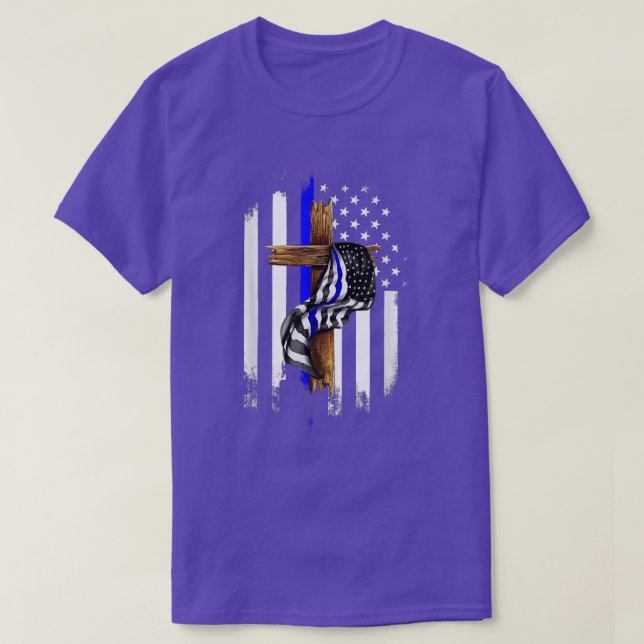 T-shirt Dieu bénisse le bleu (Design devant)
