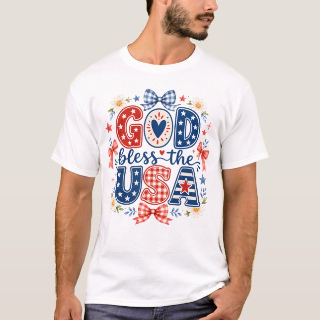 T-shirt Dieu bénisse les États-Unis (Devant)