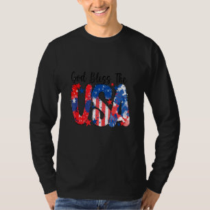 T-shirt Dieu Bénisse Les Etats-Unis 4 juillet Patriotique 
