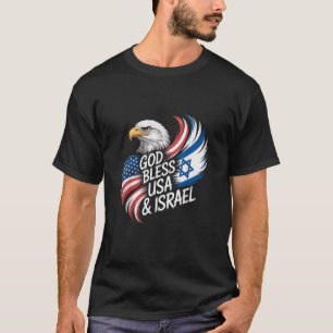 T-shirt Dieu bénisse les États-Unis d'Amérique Israël