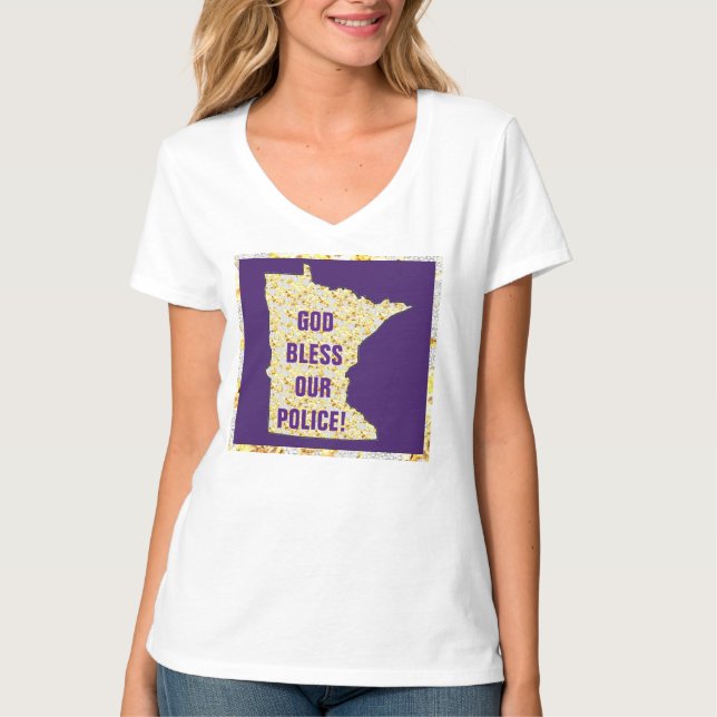 T-SHIRT DIEU BÉNISSE NOTRE POLICE ! (Devant)