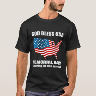 T-shirt Dieu bénisse USA Memorial Day Hommes