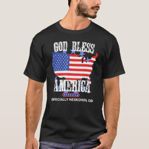 T-shirt Dieu bénit l'Amérique en particulier Neskowin OU l