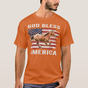 T-shirt Dieu bénit l'Amérique Horse drapeau américain 4 ju