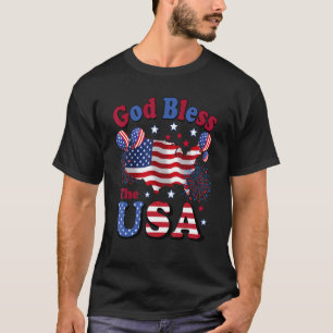 T-shirt Dieu Bénit Le Drapeau Américain Patriotique Des Et