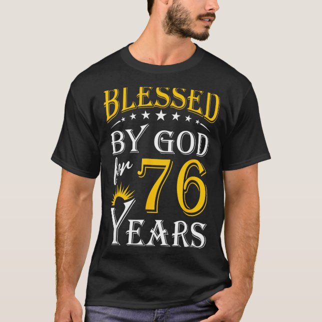 T-shirt Dieu bénit vintage pour 76 (Devant)