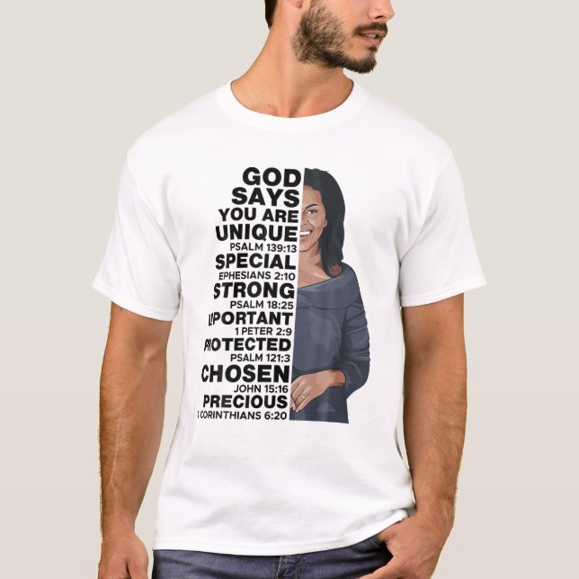 T-shirt Dieu dit Michelle Obama Femmes Histoire Mois Amour (Devant)