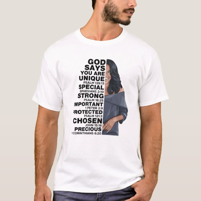 T-shirt Dieu dit Michelle Obama Femmes Histoire Mois Amour (Devant)