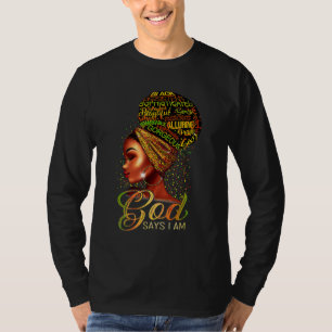 T-shirt Dieu Dit Que Je Suis Black Pride Histoire Africain