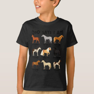 T-shirt Dieu dit que je suis Chevaux Femmes Filles Enfants