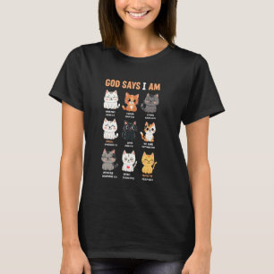 T-shirt Dieu dit que je suis chrétien Drôles de chats Vers