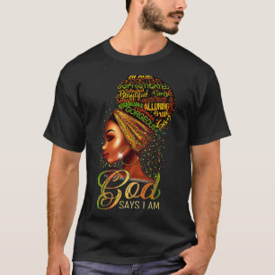 T-shirt Dieu Dit Que Je Suis Une Femme Noire Afrique Melan