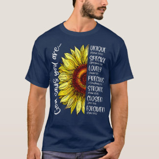 T-shirt Dieu Dit Que Vous Êtes Tournesol Bible Chrétienne 