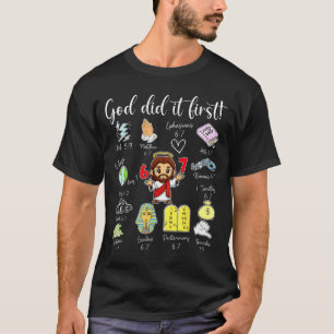 T-shirt Dieu drôle l'a fait en premier Mème 67 Jésus chrét