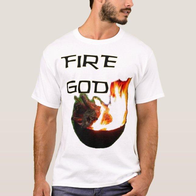 T-shirt Dieu du feu, maître du gril de BBQ (Devant)