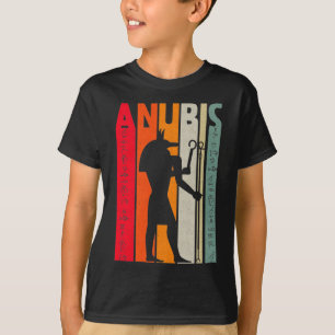 T-shirt Dieu égyptien Anubis Retro Egypte Hiéroglyphes