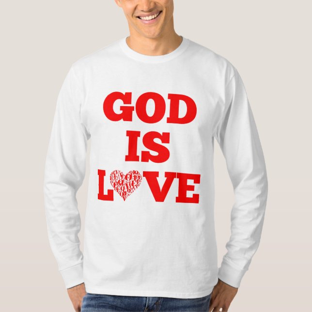 T-shirt Dieu est amour Bible Citation Hommes (Devant)