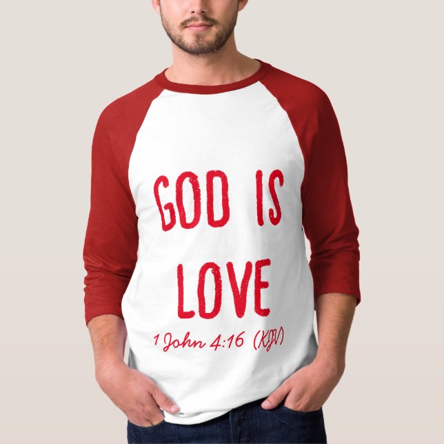 T-shirt Dieu est amour - Bible Verse - Saint Valentin (Devant)