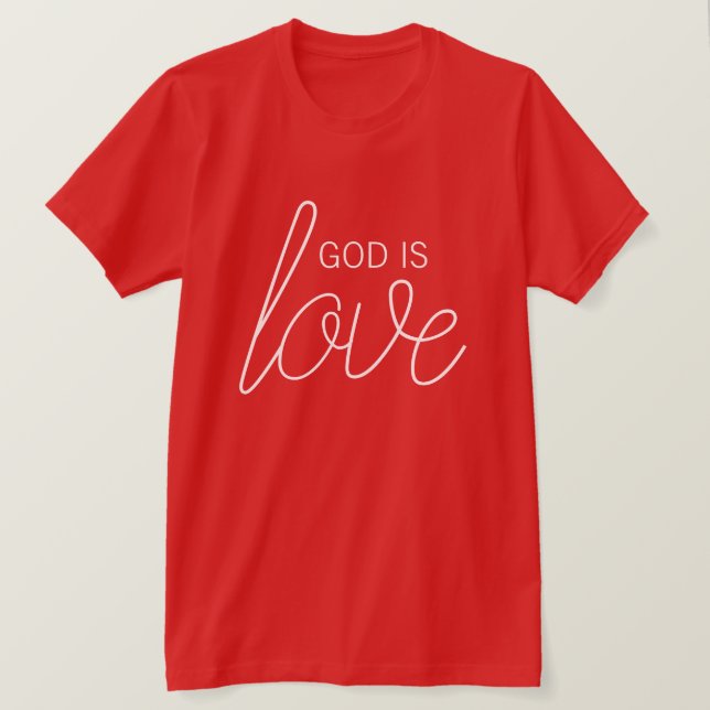 T-shirt Dieu est amour chrétien moderne (Design devant)