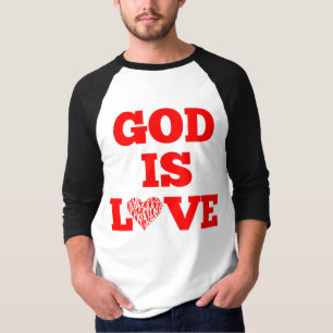 T-shirt Dieu est amour Citation de la Bible Hommes 3/4