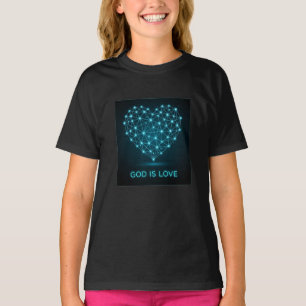 T-shirt Dieu Est Amour Moderne Géométrique Coeur Chemise C