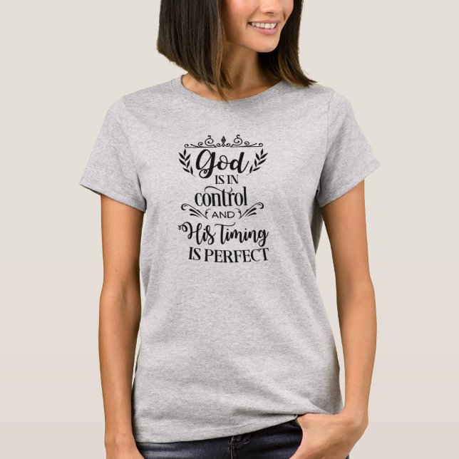 T-shirt Dieu est dans le contrôle que sa synchronisation (Devant)