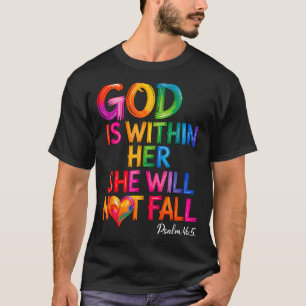 T-shirt Dieu est en elle Elle ne tombera pas Psaume 46-5