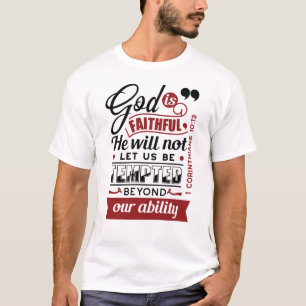 T-shirt Dieu est Fidèle – 1 Corinthiens 10:13 Verset Bibli