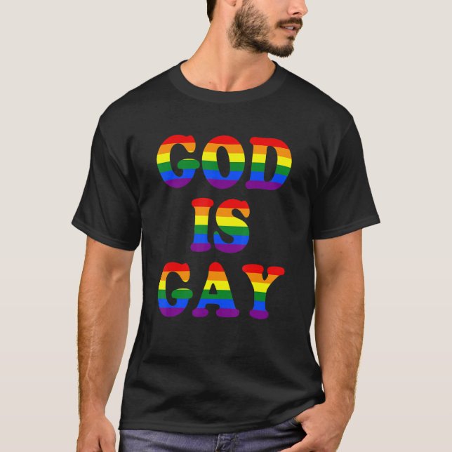 T-shirt Dieu est gay (Devant)