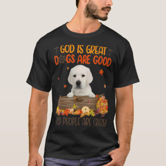 T-shirt Dieu est grand chien sont bon Labrador Chute Thank
