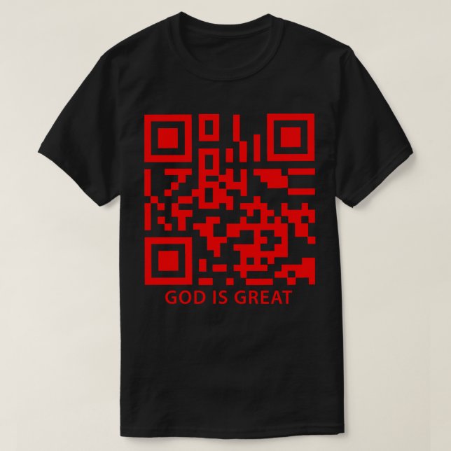 T-shirt Dieu est grand code rouge Qr (Design devant)