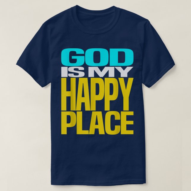 T-shirt DIEU est mon heureux Cool design (Design devant)