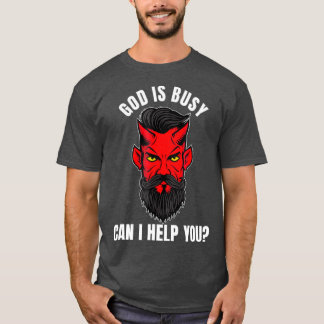 T-shirt Dieu est occupé Puis-je vous aider prêtre cool