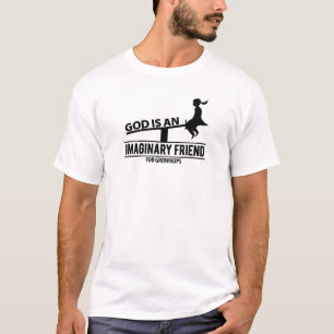 T-shirt Dieu est un ami imaginaire pour des adultes