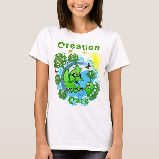T-shirt Dieu est Vert ~ Vêtements de sensibilisation à la  (Devant)
