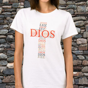 T-shirt Dieu et la foi Croix Chrétienne Espagnol féminin