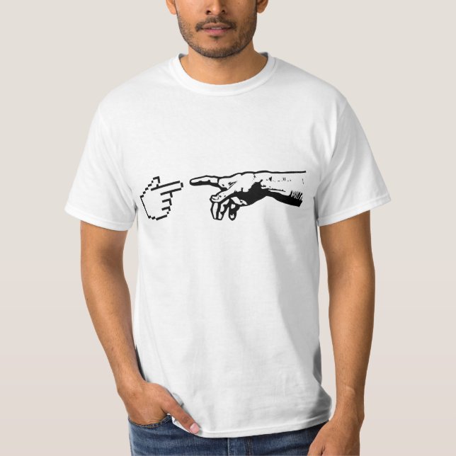 T-shirt Dieu et les mains de la machine (Devant)