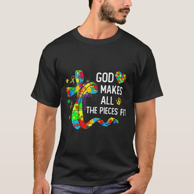T-shirt Dieu fait que les pièces s'emboîtent - Sensibilisa (Devant)
