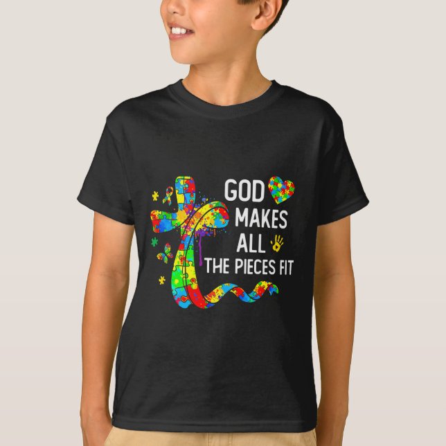 T-shirt Dieu fait que les pièces s'emboîtent - Sensibilisa (Devant)