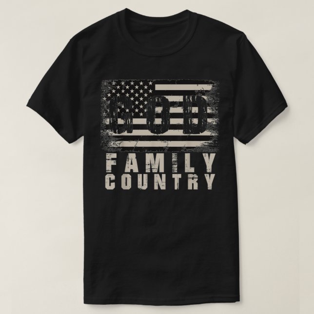 T-shirt Dieu Famille Pays Patriotique Fier Soldat USA Mem (Design devant)