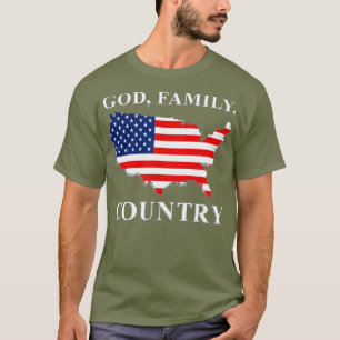 T-shirt Dieu Famille Pays US Drapeau Jésus Christ