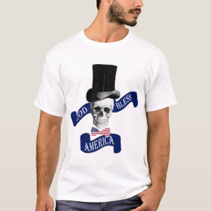 T-shirt Dieu gothique drôle bénissent le tatouage de crâne