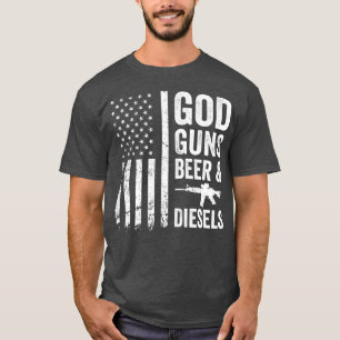T-shirt DIEU GUNS BIÈRE DIESELS Camion diesel Mécanique