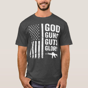 T-shirt DIEU GUNS GUIDES GLORY Patriotic Pro Gun American 