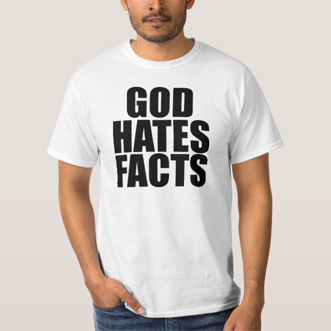 T-SHIRT DIEU HAINE LES FAITS (Devant)