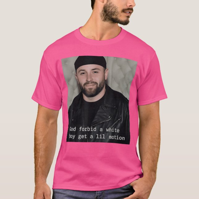 T-shirt Dieu interdit à un garçon blanc de bouger un peu (Devant)