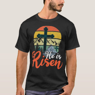 T-shirt Dieu Jésus rétro Il est ressuscité Chrétien 2022 J