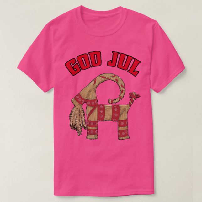 T-shirt Dieu Joyeux Noël Julbock Chèvre de paille 1 (Design devant)