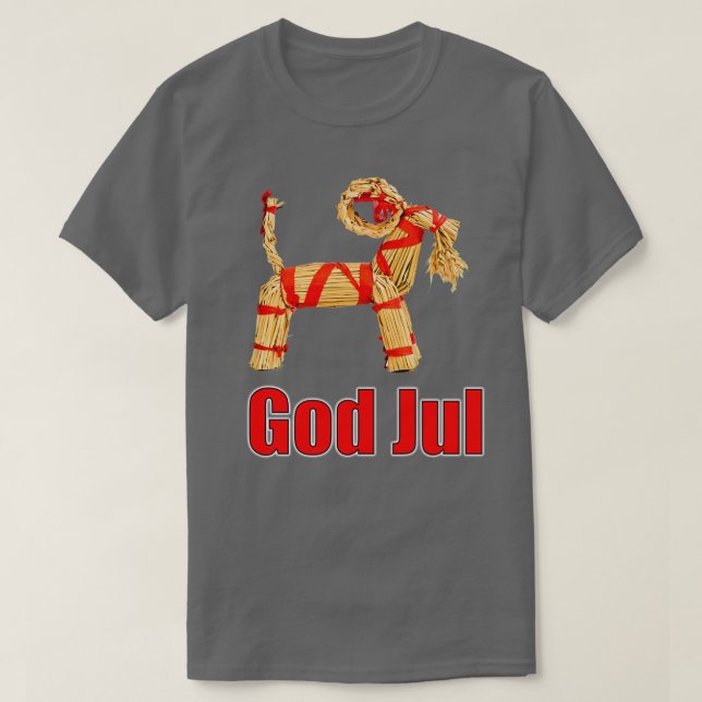 T-shirt Dieu Jul Chèvre de paille suédoise Joyeux Scandin  (Design devant)